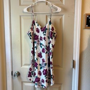 woman’s floral slip dress